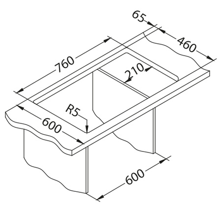 Record 40 kol.91 black (78x48) Granital sink with manual siphon