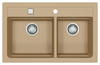 ATROX 50 kol. 55 Beige Granital 2 compartment sink. with POP-UP 3 1/2 siphon"