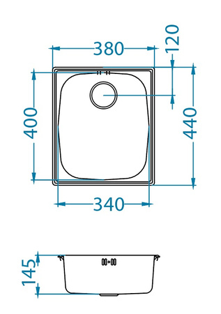BASIC 10 LEN 38x44 1K fi. 114 drop-in sink, large screen