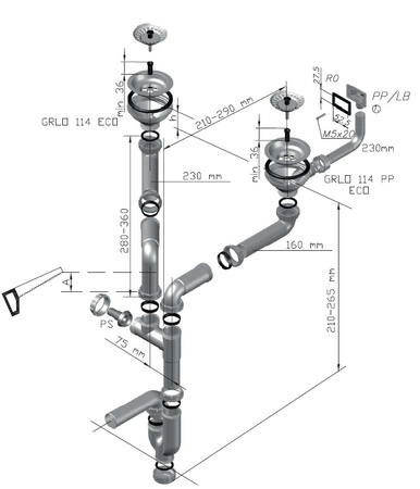 SIPHON fi 114 single with horizontal overflow