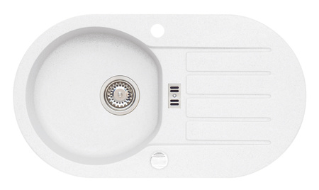 NIAGARA 40 kol. 11 biały (78x43,5) Granital zlew 1kom. z syfonem POP-UP