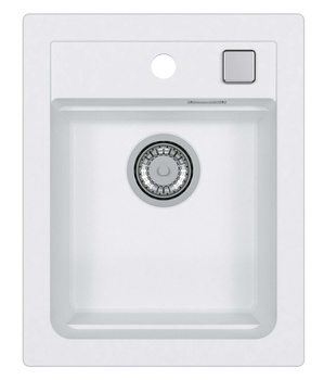 ATROX 10 kol. 11 BIAŁY zlew Granital (400 x 500) 1 kom. z syfonem POP-UP 3 1/2"