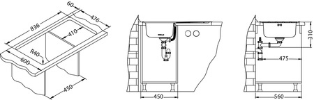 ZOOM MAXIM 30 SAT 86x50 1K zlew wpuszczany z syfonem