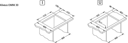 OMNI 30 G91 czarny (45x55) 1 kom. z syfonem sat.