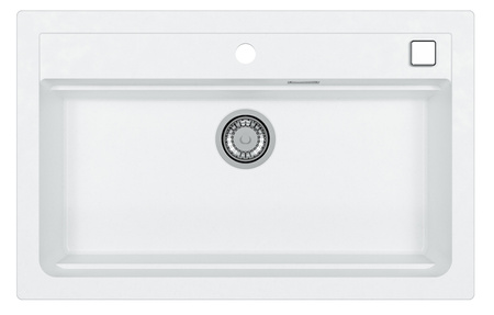 ATROX 40 kol. 11 WHITE Granital sink (790 x 500) 1 compartment. with POP-UP 3 1/2 siphon"