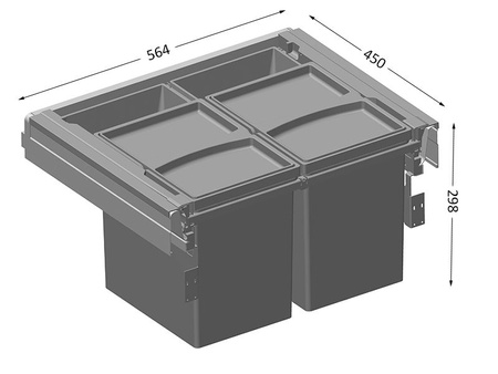 ALBIO 50 (2x1L + 2x17L) sortownik odpadów z prowadnicami (bocznymi i tylnią)