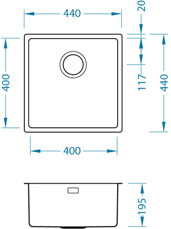 KOMBINO 30 FS Satyna komora wpuszczana