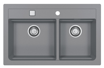 ATROX 50 kol. 81 Beton zlew Granital 2 kom. z syfonem POP-UP 3 1/2"