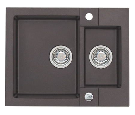 ROCK 80 kol. 03 chocolate (59.5x47.5) Granital+ 1.5kom sink. with POP-UP siphon