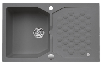 SENSUAL 30 kol. 04 steel (85x52) zlew Granital+ 1kom. z syfonem POP-UP