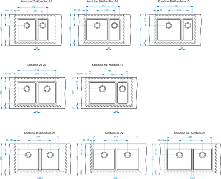 KOMBINO 10 U Satyna komory podwieszane