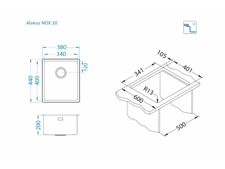 Nox 20 FS/U Satin underslung chambers