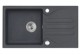 GALAPAGOS kol. 91 black (780x435) Granital sink with POP UP siphon