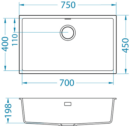 OMNI 40 G91 czarny (45x75) 1 kom. z syfonem sat. + ściereczka