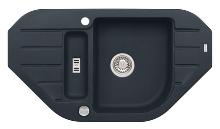 NIAGARA 60 kol. 05 twilight (90x50) Granital+ zlew narożny 1,5kom. z syfonem POP-UP