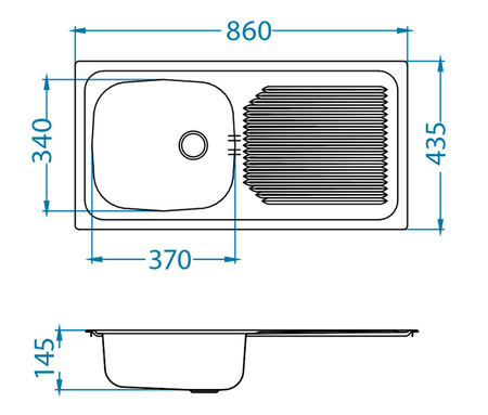 BASIC 60 SAT 86x43.5 1K zlew wpuszczany
