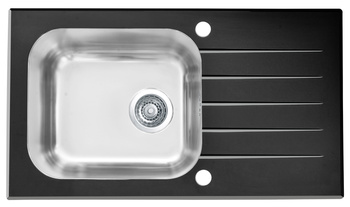 VITRO 20 (78X43) czarne szkło + syfon POP-UP 3 1/2