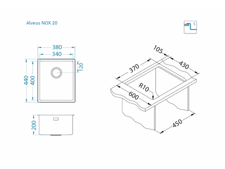 Nox 20 FS/U Satin underslung chambers
