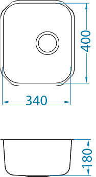 VARIANT 40 SAT FS 34x40 chamber INSET, K - drain at the shorter side of the chamber