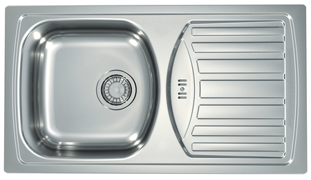 BASIC 150 SAT 78x43.5x1 fi 114 inset sink + plug drain with siphon