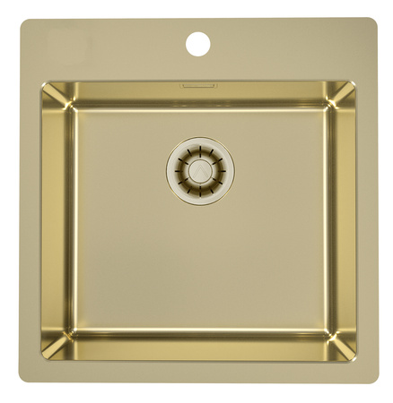 Monarch PURE 30 GOLD QC steel sink 515x525mm Quick Close drain