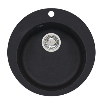 BOOGIE 10 kol. 91 czarny (Ø 51) zlew Granital z syfonem manualnym
