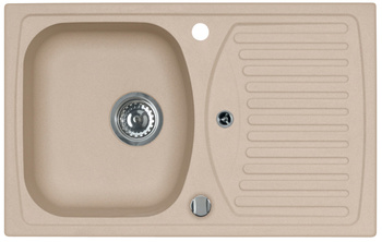 Record 30 kol.55 beż (78x48) zlew Granital z syfonem POP-UP