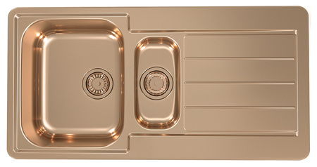 Monarch LINE 10 Brązowy 98x50 1,5k zlew wpuszczany z odpływem zatyczkowym fi 114 z syfonem