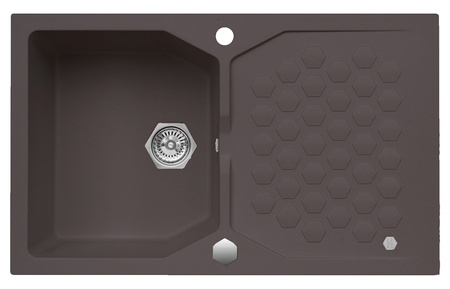 SENSUAL 30 colors. 03 chocolate (85x52) Granital+ 1kom sink. with POP-UP siphon