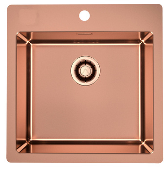 Monarch PURE 30 MIEDŹ QC zlewozmywak stalowy 515 x525mm Odpływ Quick Close