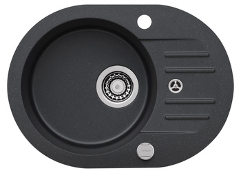 FOXTROT 40 kol. 91 czarny (58x42) zlew Granital 1kom. z syfonem POP-UP