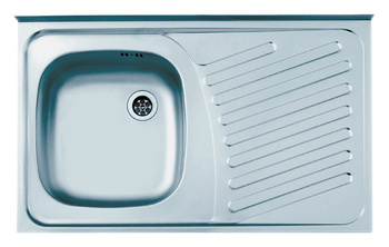 PRIMAL 30 L LEN SPECIAL 80x50 1K zlew nakładany z przelewem + odpływ zatyczkowy z syfonem