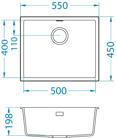 OMNI 30 G90 Deep Black (45x55) 1 compartment. with sat siphon.