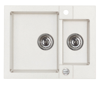 ROCK 80 kol. 11 biały (59,5x47,5) zlew Granital 1,5kom. z syfonem POP-UP