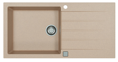 CADIT 50 kol. 22 PIASEK (1000x500) Granital 1 compartment sink. with POP-UP 3 1/2 siphon"