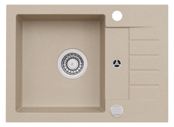 AMARO 30 Zlewozmywak granital kolor beż 55, z syfonem POP-UP