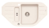 NIAGARA 60 kol. 11 white (90x50) Granital corner sink 1.5kom. with POP-UP siphon
