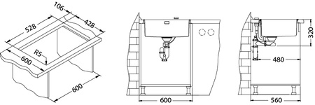 Monarch KOMBINO 50 F/S MONEY steel sink 540x440mm