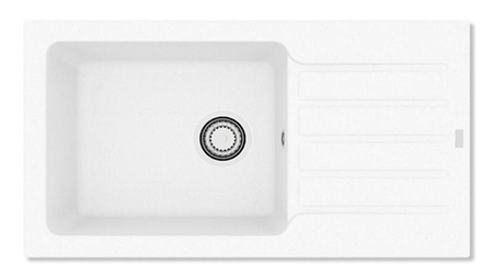 NIAGARA 90 kol. 11 BIAŁY Granital 1K zlew wpuszczany z syfonem manulanym 3 1/2"