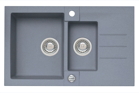 ROCK 70 kol. 04 steel (78x48) Granital+ 1.5kom sink. with POP-UP siphon