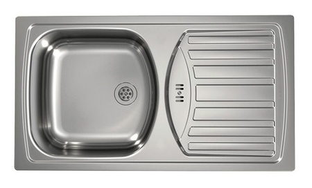 BASIC 150 SAT 78x43.5 1K inset sink + stopper drain with trap 