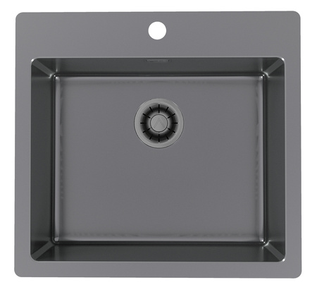 Monarch PURE 70 ANTRACYT QC zlewozmywak stalowy 565x525mm Odpływ Quick Close