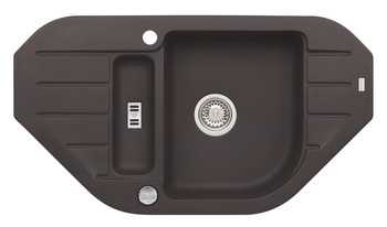 NIAGARA 60 kol. 03 chocolate (90x50) Granital+ zlew narożny 1,5kom. z syfonem POP-UP