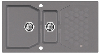 SENSUAL 70 kol. 04 steel (98x52) zlewl Granital+ 1,5kom. z syfonem POP-UP