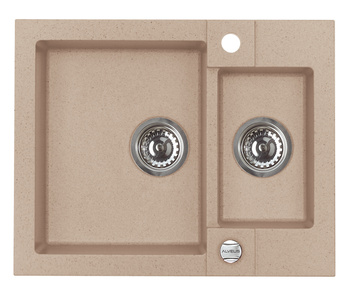 ROCK 80 kol. 55 beż (59,5x47,5) zlew Granital 1,5kom. z syfonem POP-UP