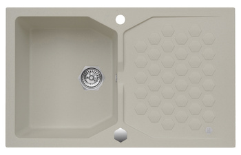 SENSUAL 30 kol. 02 pebble (85x52) zlew Granital+ 1kom. z syfonem POP-UP