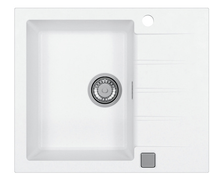 CADIT 10 kol. 11 WHITE (590x500) Granital 1 compartment sink. with POP-UP 3 1/2 siphon"