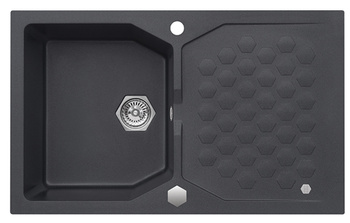 SENSUAL 30 kol. 91 czarny (85x52) zlew Granital+ 1kom. z syfonem POP-UP