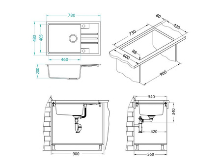 Intermezzo 130 twilight 05 (78x48) z syfonem manualnym