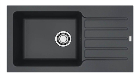 NIAGARA 90 kol. 91 BLACK Granital 1K inset sink with manul siphon 3 1/2"